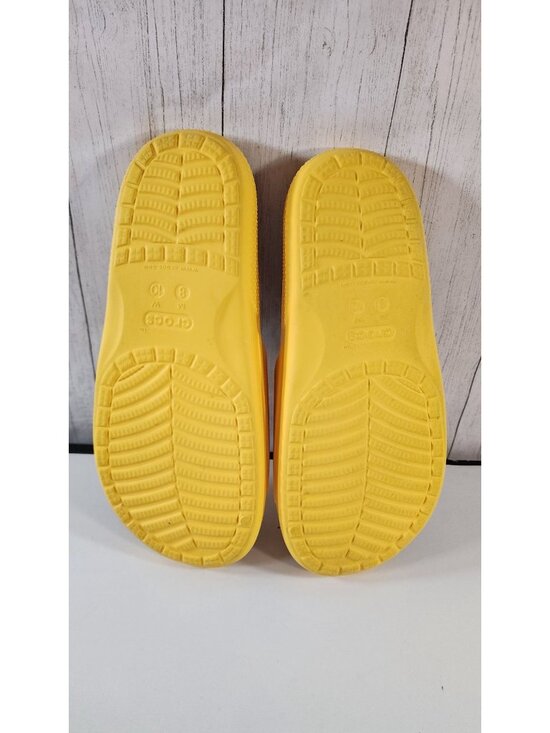 RARE CROCS X WU TANG CLAN YELLOW BLACK SLIDES M 8 W 10 LIMITED EDITION NO JIBITZ main image 5